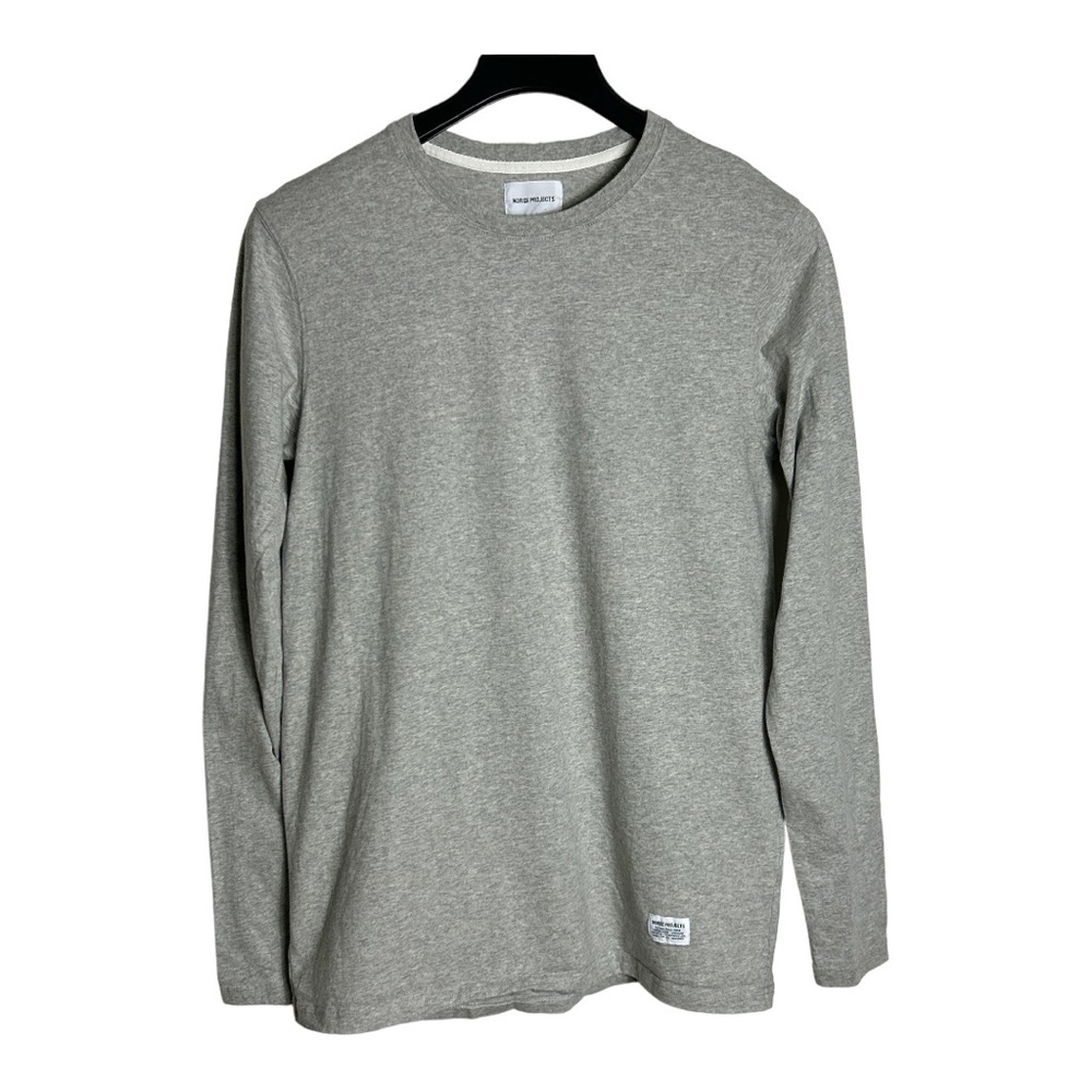 Norse Projects Niels Basic Long Sleeve Tee in Light Grey Melange size XL